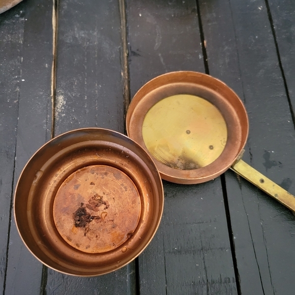 Vintage Copper Tea Pot Wooden Handle Set Water Steamer Measuring Cup - Picture 7 of 16